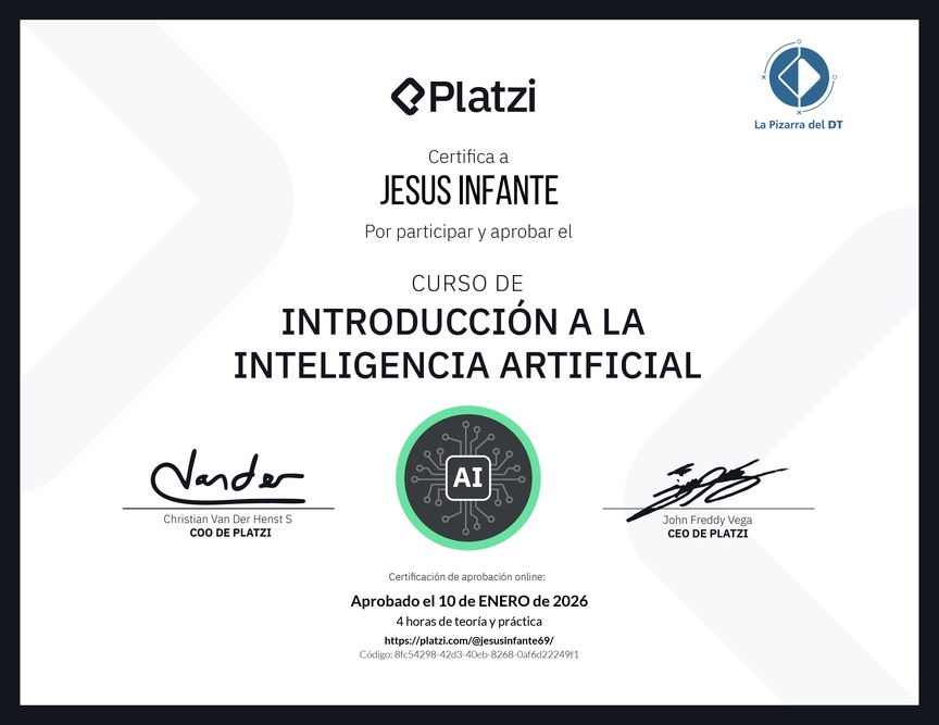 Diploma del Curso Gratis de Introducción a la Inteligencia Artificial