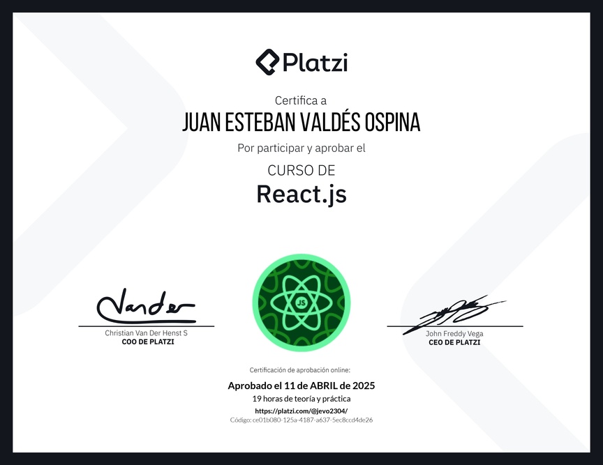 Diploma del Curso de React.js