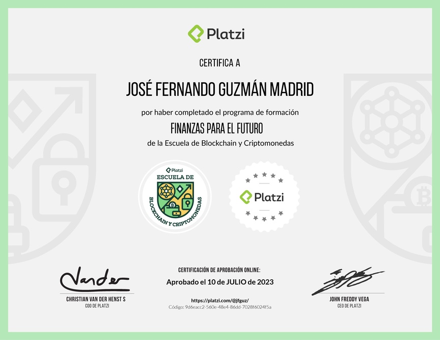 Diploma de la Ruta de Aprendizaje de Finanzas para el futuro