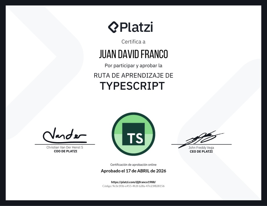Diploma de la Ruta de Aprendizaje de TypeScript