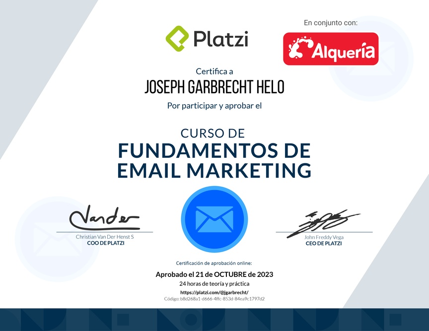 Diploma del Curso de Creación y Gestión de Campañas de E-mail Marketing