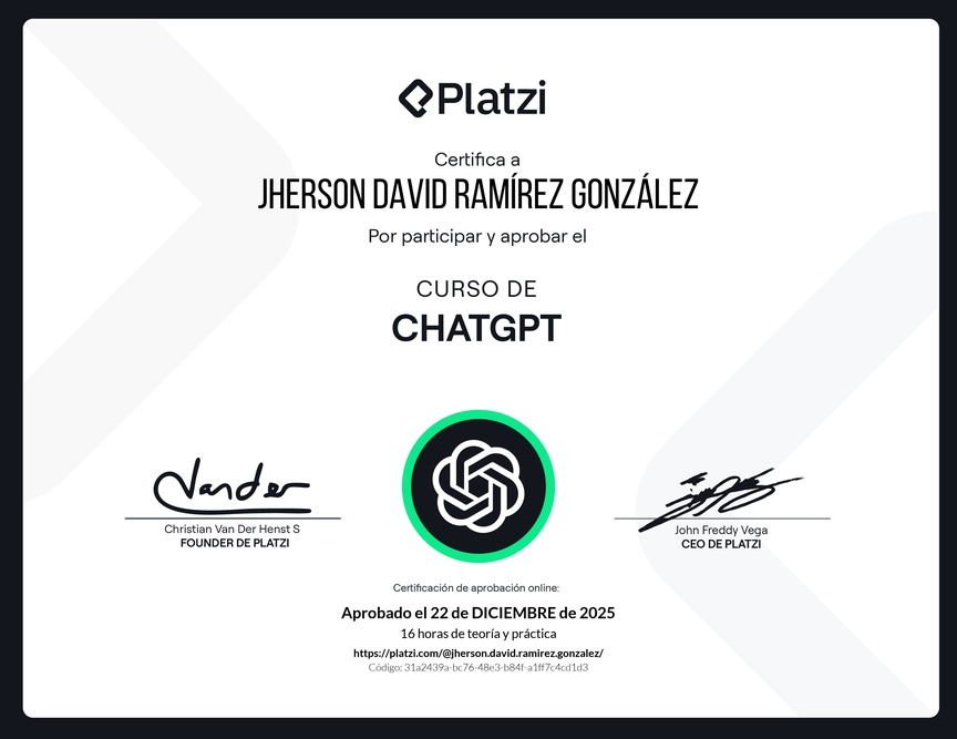 Diploma del Curso de ChatGPT