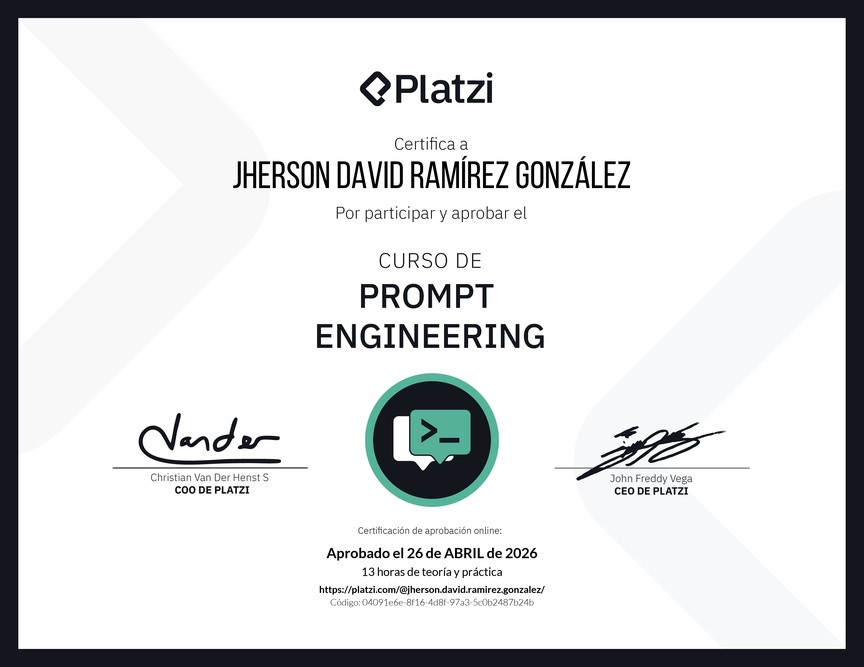 Diploma del Curso de Prompt Engineering