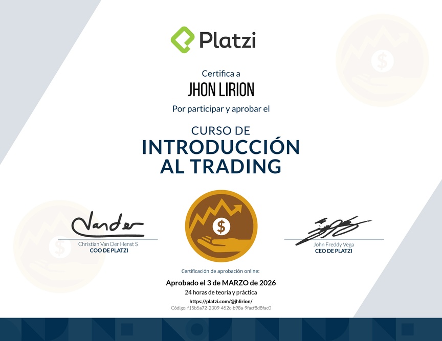 Diploma del Curso de Introducción al Trading