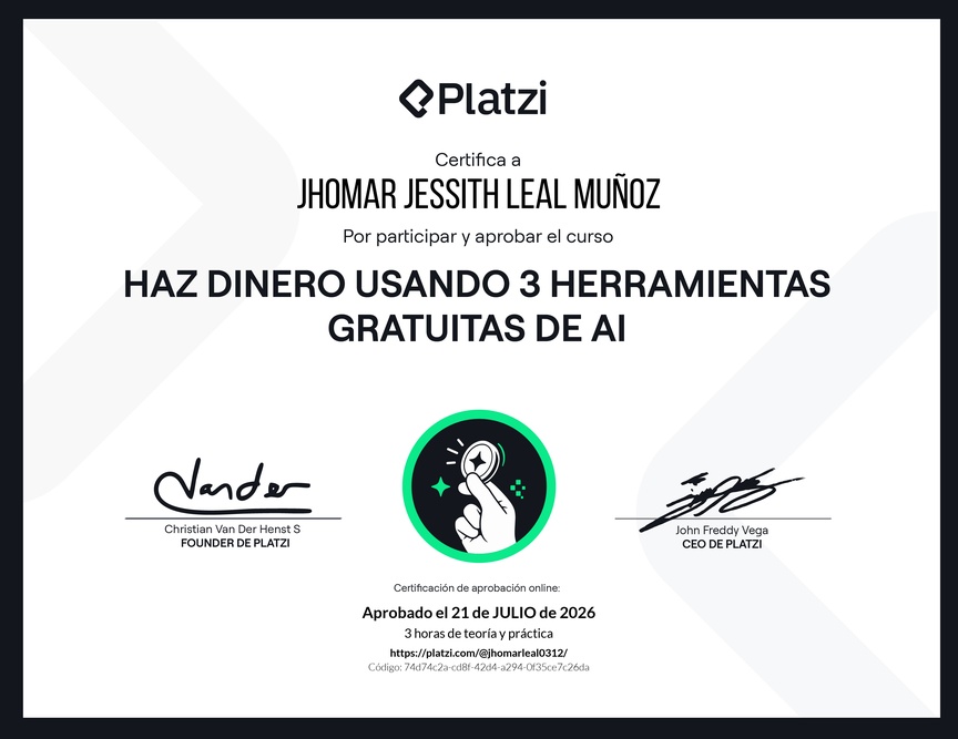 Diploma de Monetiza tu talento: Haz dinero con AI gratuita