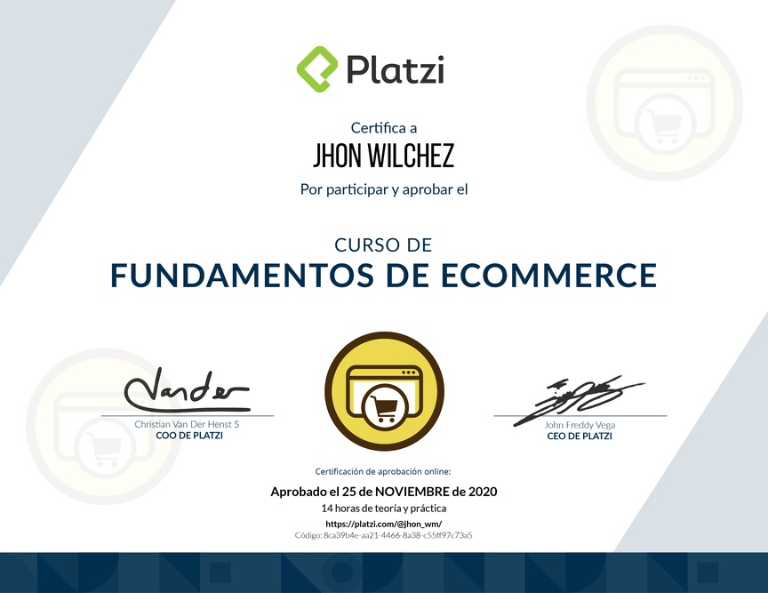 Diploma del Curso de E-Commerce