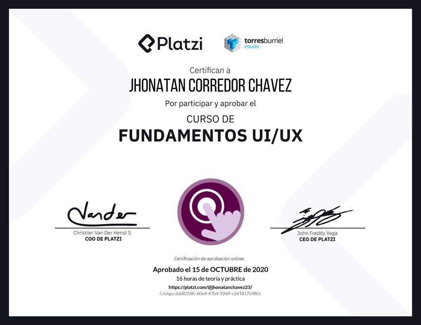 Diploma del Curso de Fundamentos UI/UX
