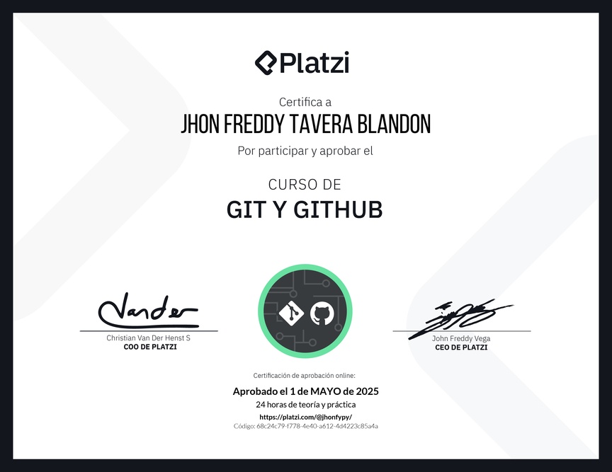 Diploma del Curso de Git y GitHub