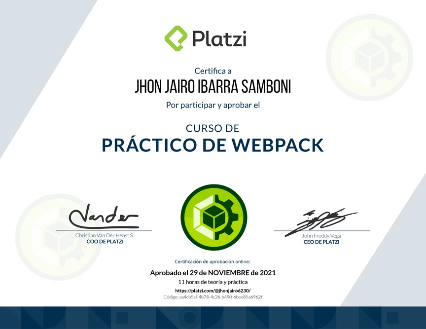 Diploma del Curso de Webpack con Express.js, React.js y TypeScript