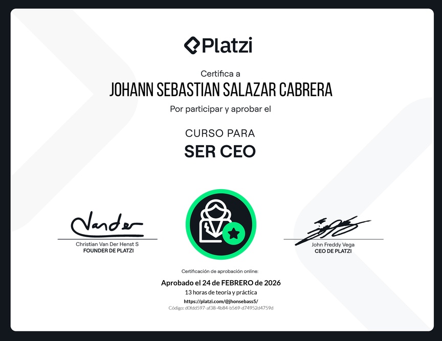 Diploma del Curso para ser CEO 2025