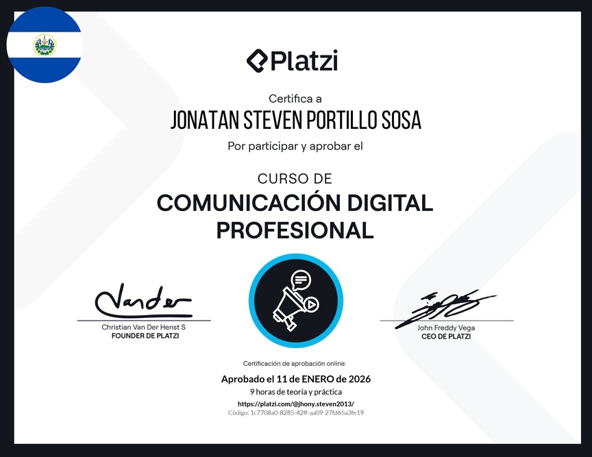 Diploma del Curso de Comunicación Digital Profesional