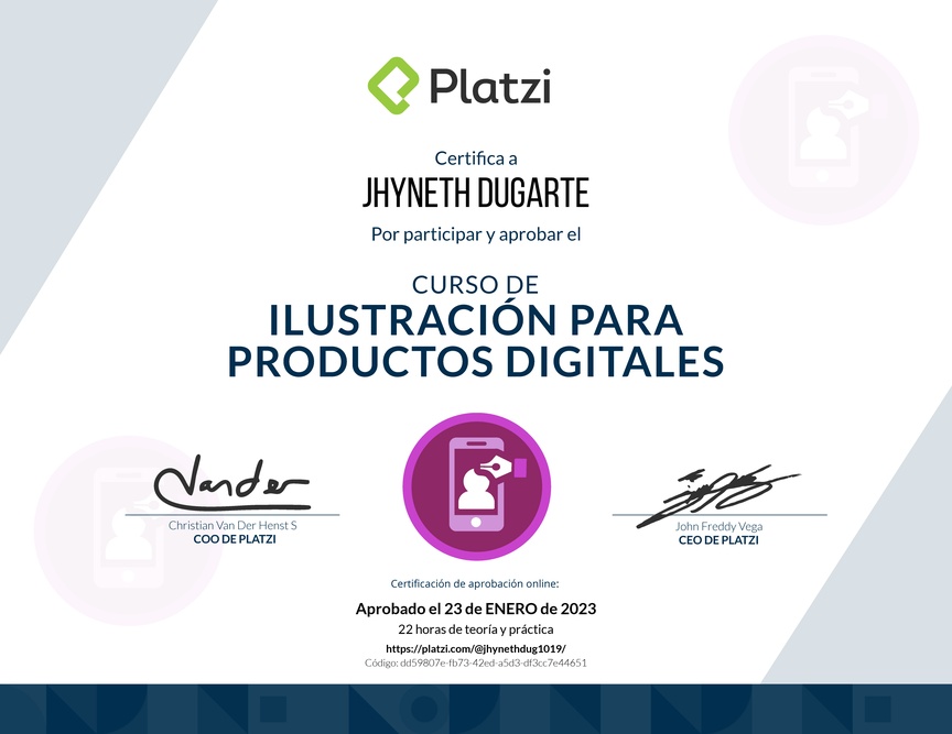 Diploma del Curso de Ilustración en Productos Digitales