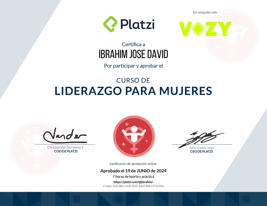 Diploma de Audiocurso de Liderazgo para Mujeres