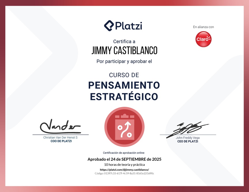 Diploma del Curso de Pensamiento Estratégico