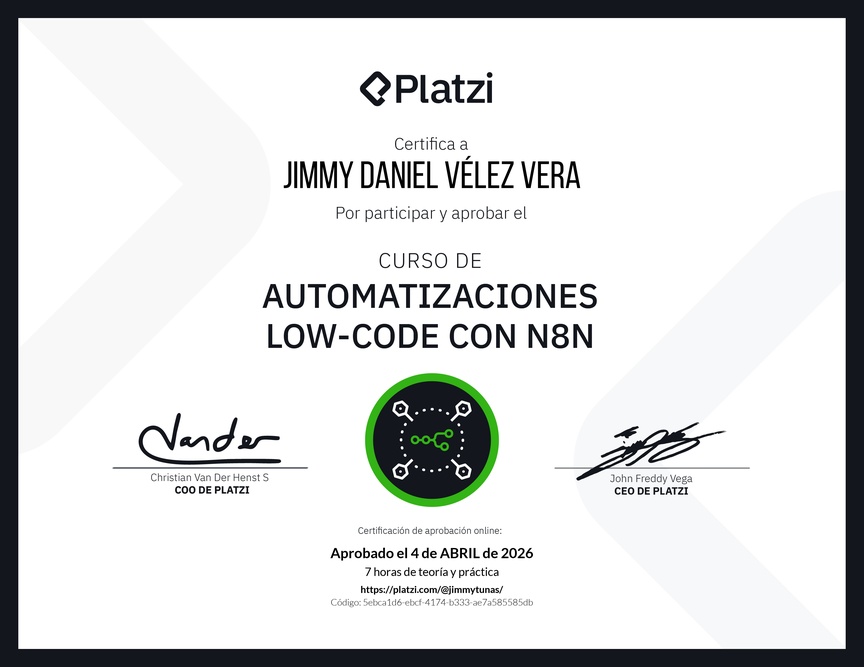 Diploma del Curso de Automatizaciones con n8n