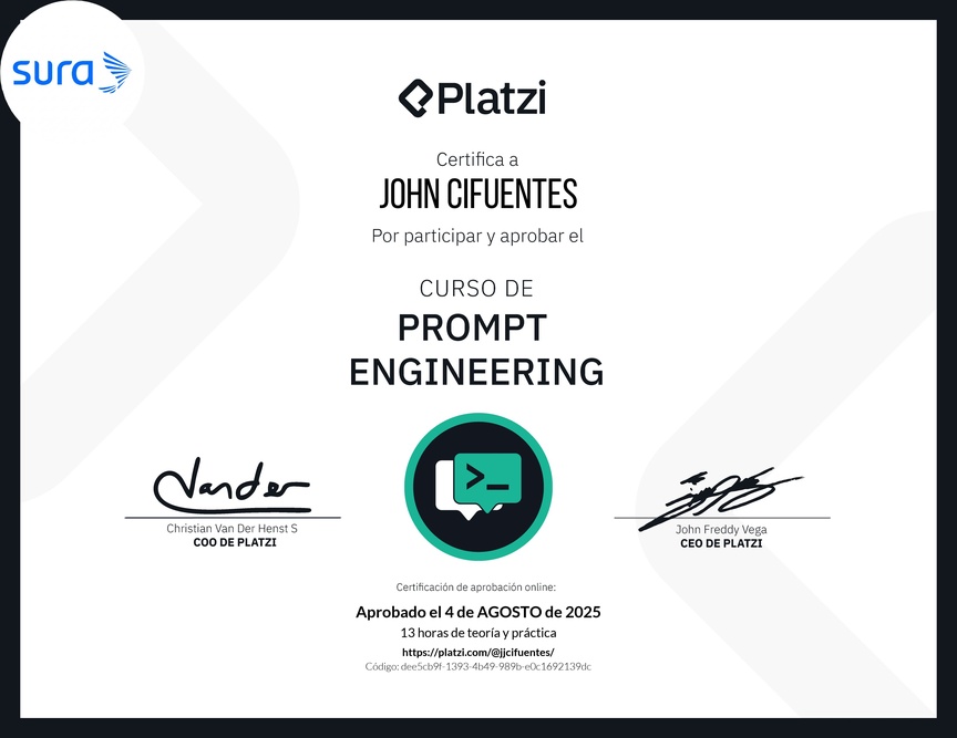 Diploma del Curso de Prompt Engineering