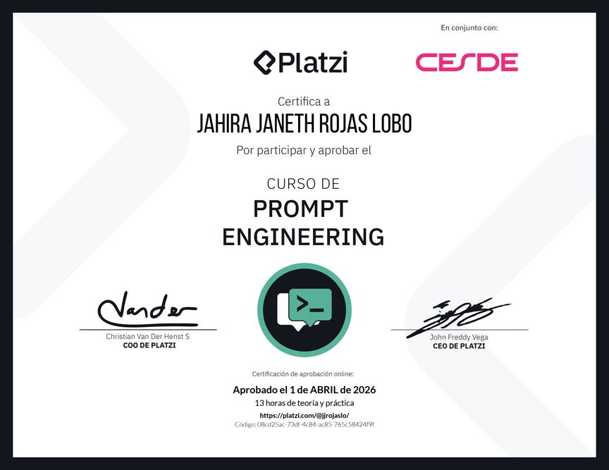 Diploma del Curso de Prompt Engineering