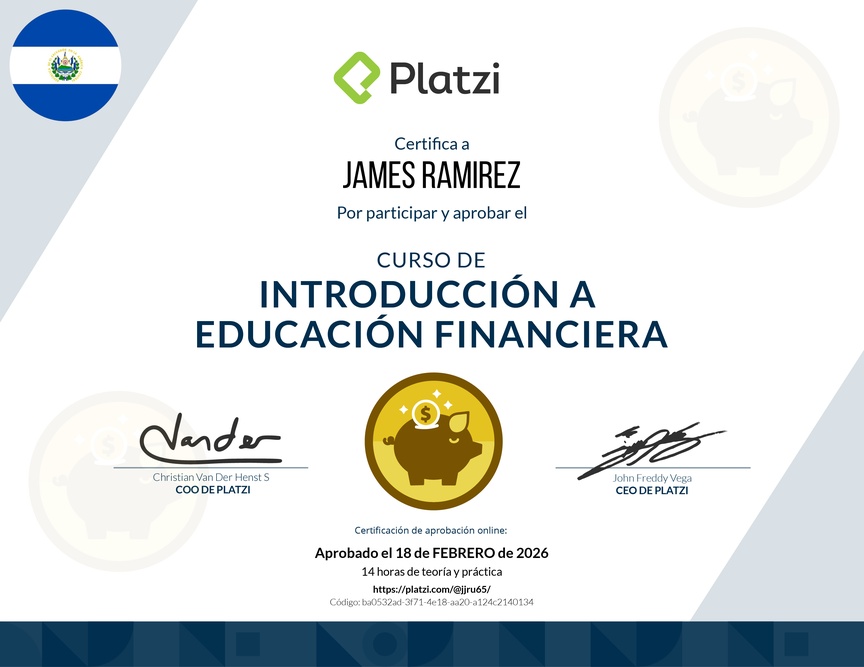 Diploma del Curso de Introducción a Educación Financiera