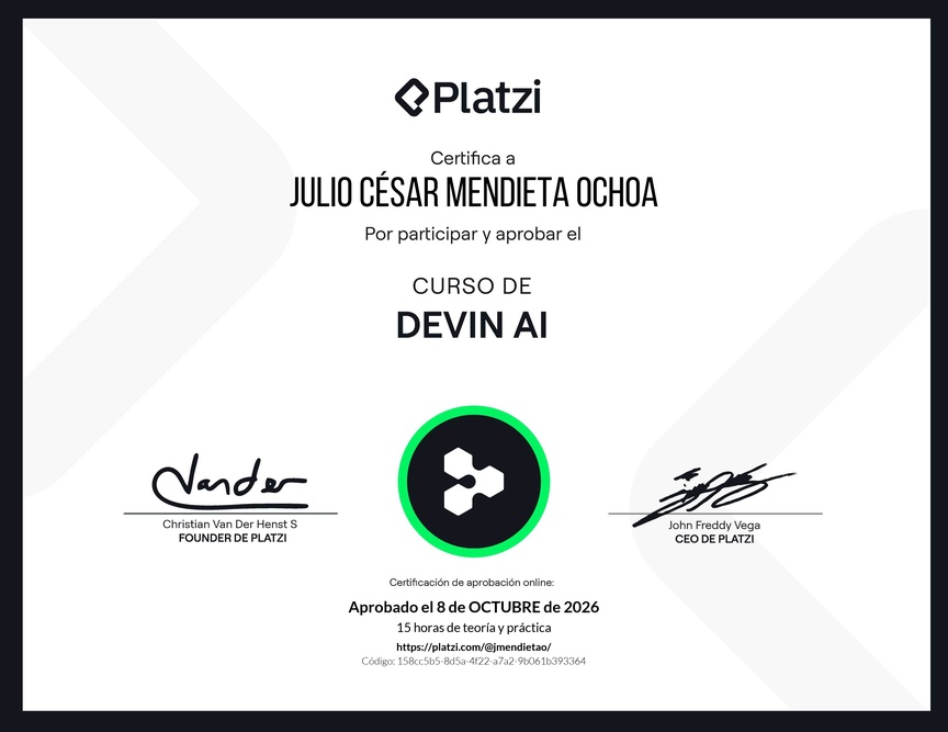 Diploma del Curso de Devin AI