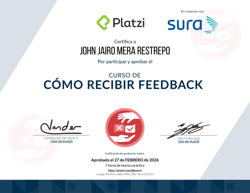 Diploma de Audiocurso de Cómo Recibir Feedback