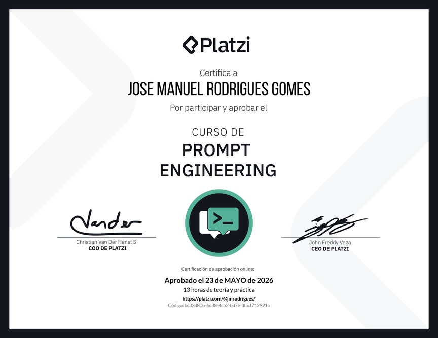 Diploma del Curso de Prompt Engineering