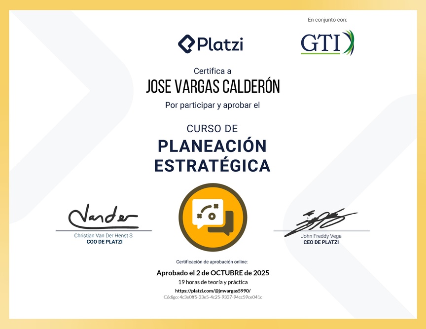 Diploma del Curso de Planeación Estratégica