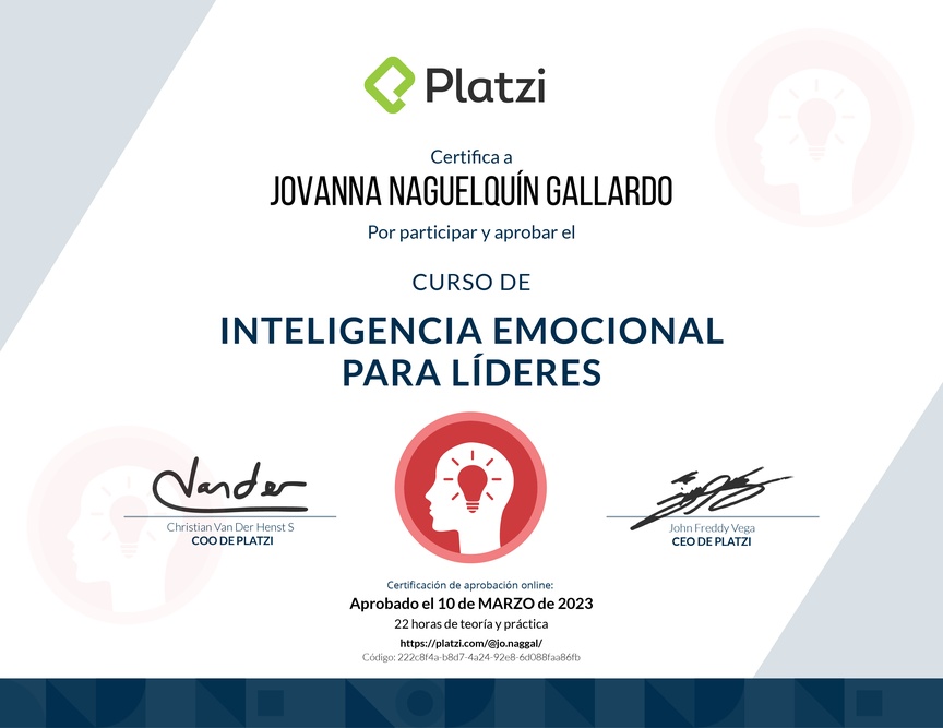 Diploma del Curso de Inteligencia Emocional para Líderes