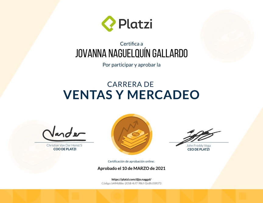 Diploma de la Ruta de Aprendizaje de Marketing y Ventas