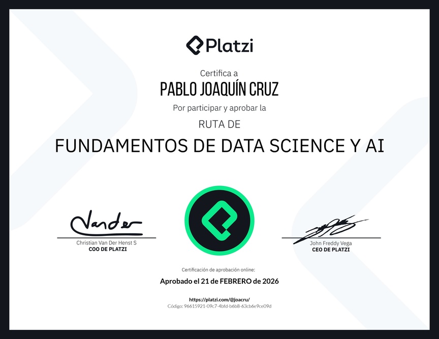 Diploma de la Ruta de Aprendizaje de Fundamentos de Data Science y AI