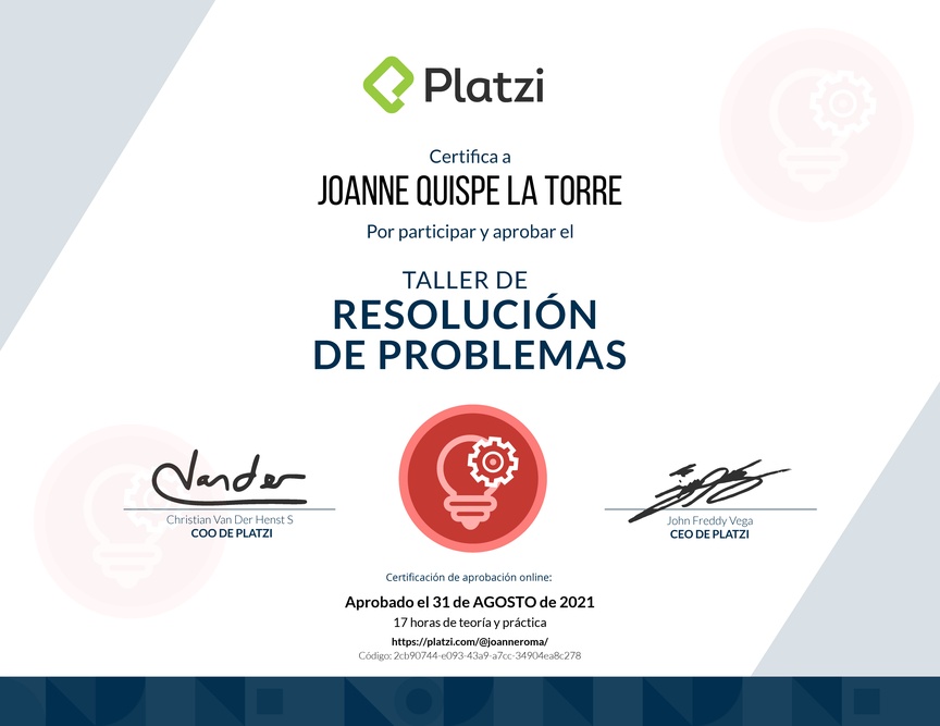 Diploma de Audiotaller de Resolución de Problemas