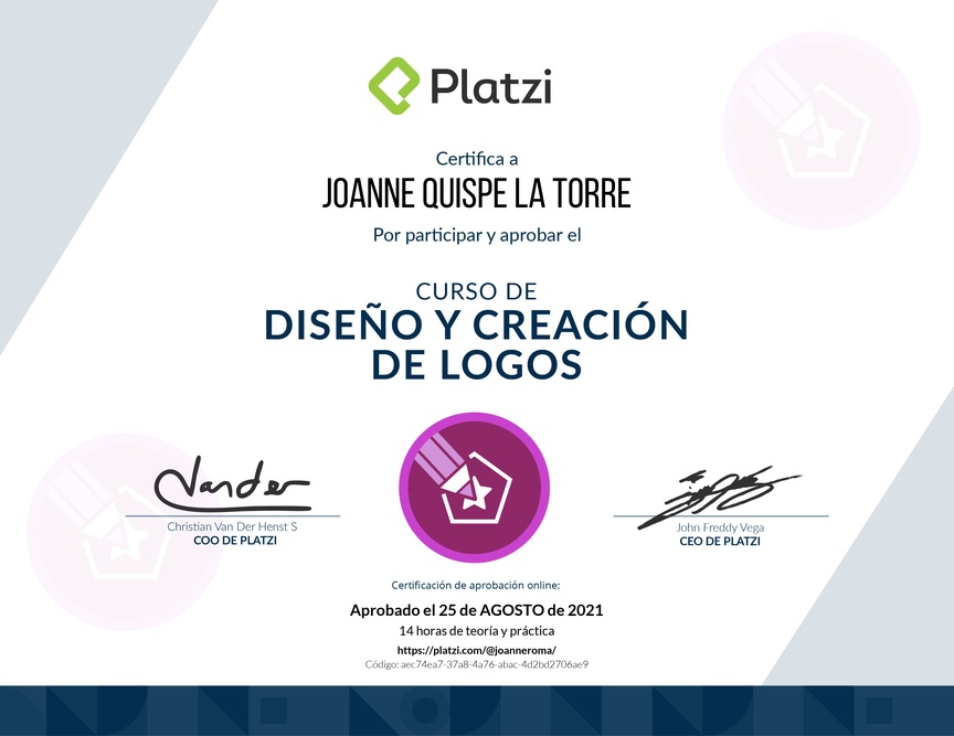 Diploma del Curso de Creación de Logos Profesionales
