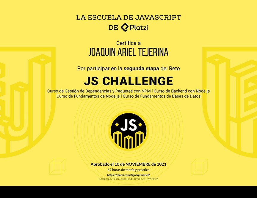 Diploma de JS Challenge: Diploma de la Fase 2
