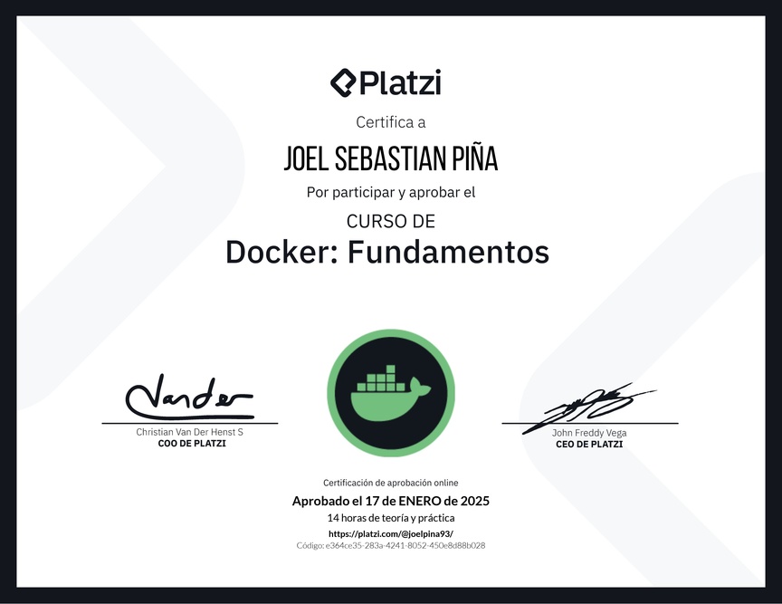 Diploma del Curso de Docker: Fundamentos