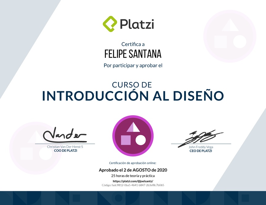 Diploma del Curso de Introducción al Diseño