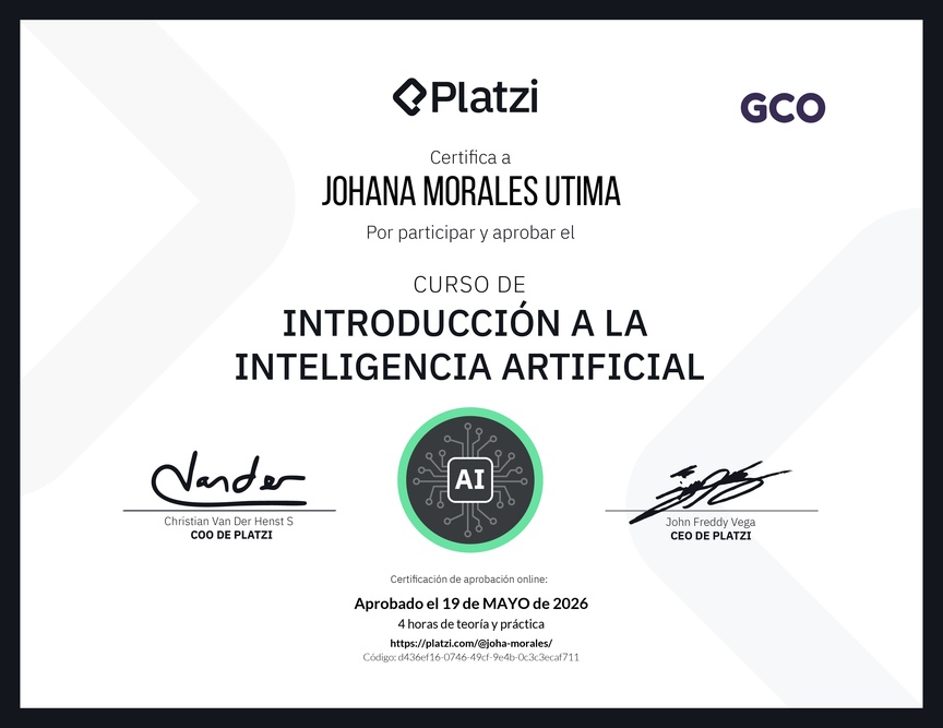 Diploma del Curso Gratis de Introducción a la Inteligencia Artificial