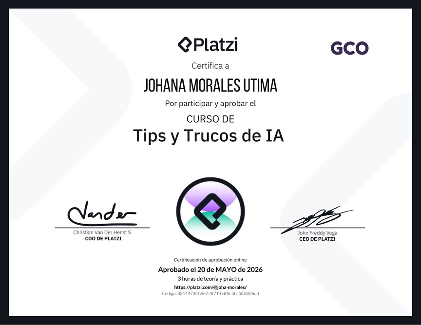 Diploma del Curso de tips y trucos de IA