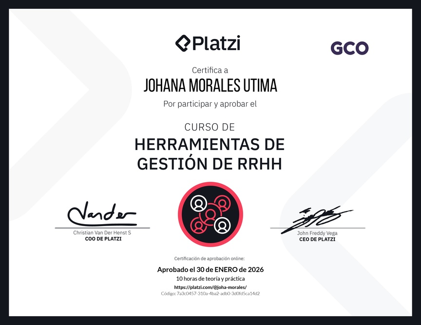 Diploma del Curso de Herramientas de Gestión de RRHH