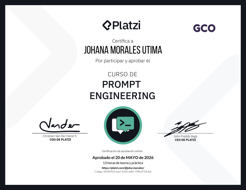 Diploma del Curso de Prompt Engineering