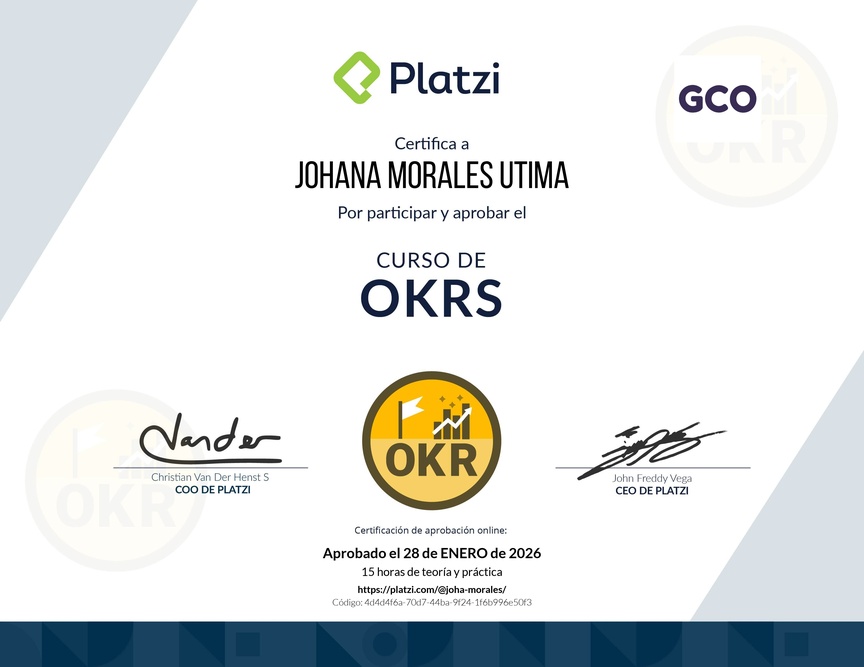 Diploma del Curso de OKRs: Herramienta Clave para Managers