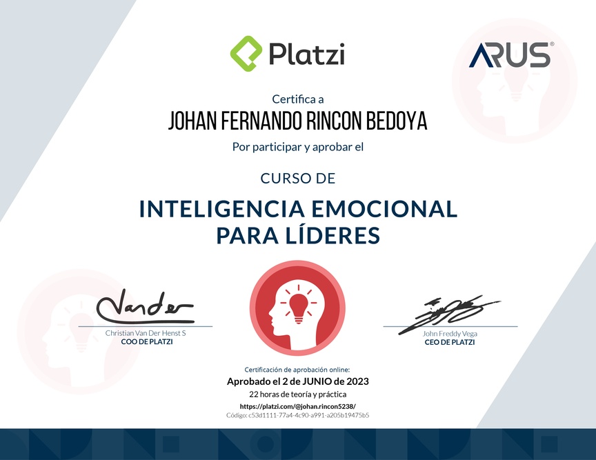 Diploma del Curso de Inteligencia Emocional para Líderes