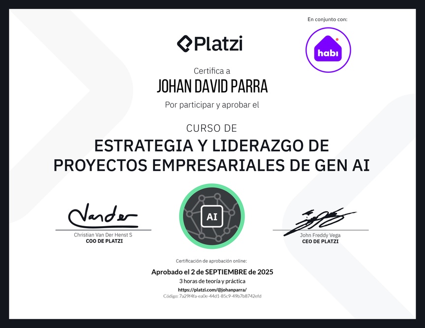 Diploma del Curso de Estrategia y Liderazgo de Proyectos Empresariales de Gen AI