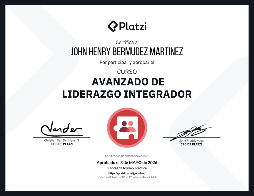 Diploma del Curso Avanzado de Liderazgo: Adapta tu Estilo de Liderazgo
