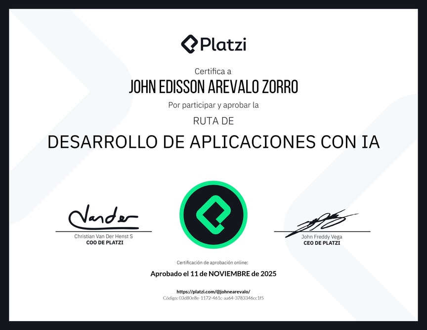 Diploma de la Ruta de Aprendizaje de Desarrollo de Aplicaciones con IA