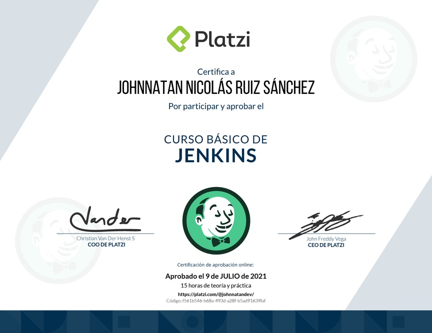 Diploma del Curso Básico de Jenkins