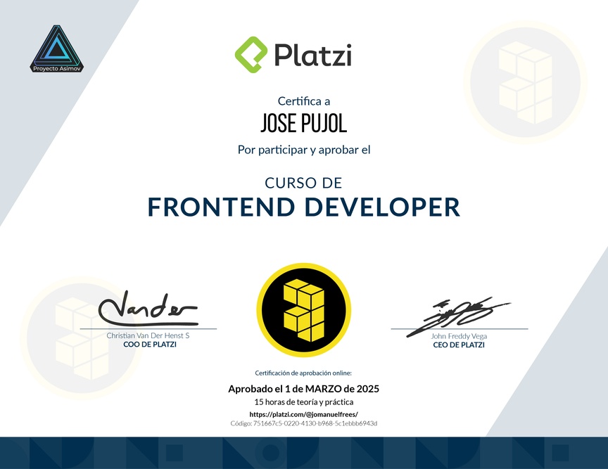 Diploma del Curso de Frontend Developer