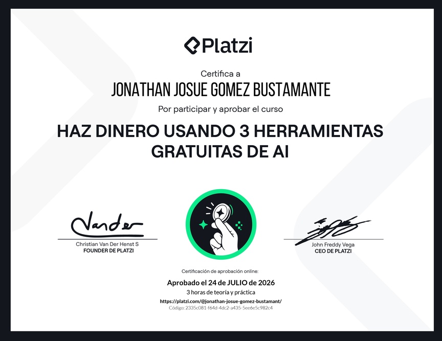 Diploma de Monetiza tu talento: Haz dinero con AI gratuita