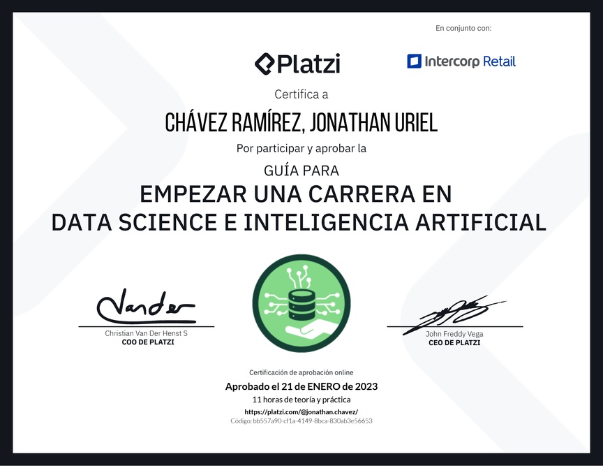 Diploma de Guía para Empezar una Carrera en Data Science e Inteligencia Artificial
