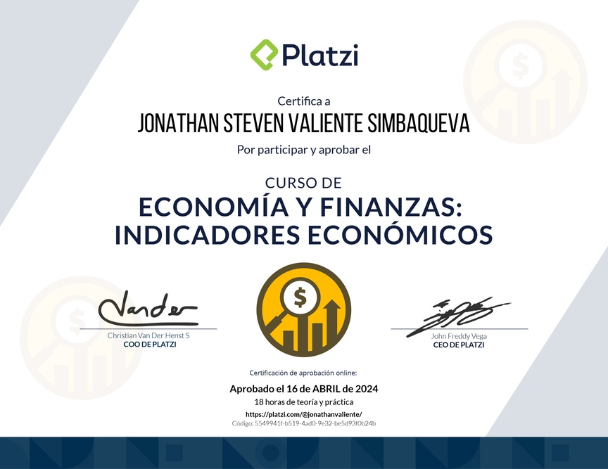 Diploma del Curso de Indicadores Económicos