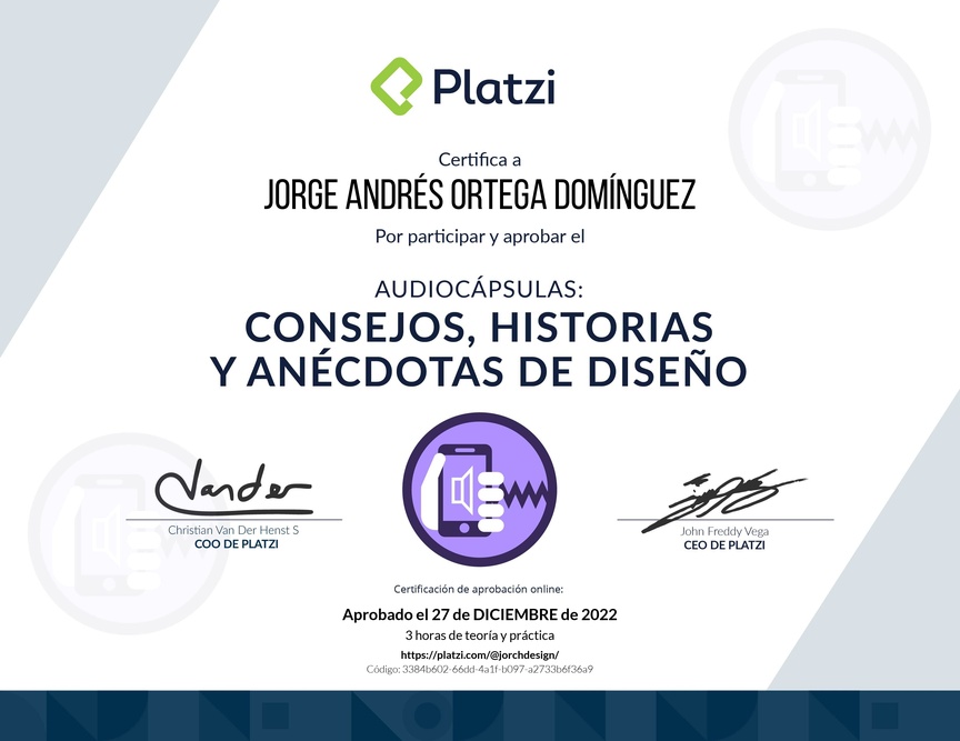 Diploma de Audiocápsulas: Consejos, Historias y Anécdotas de Diseño