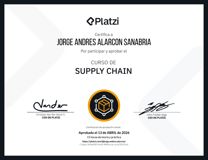 Diploma del Curso de Supply Chain
